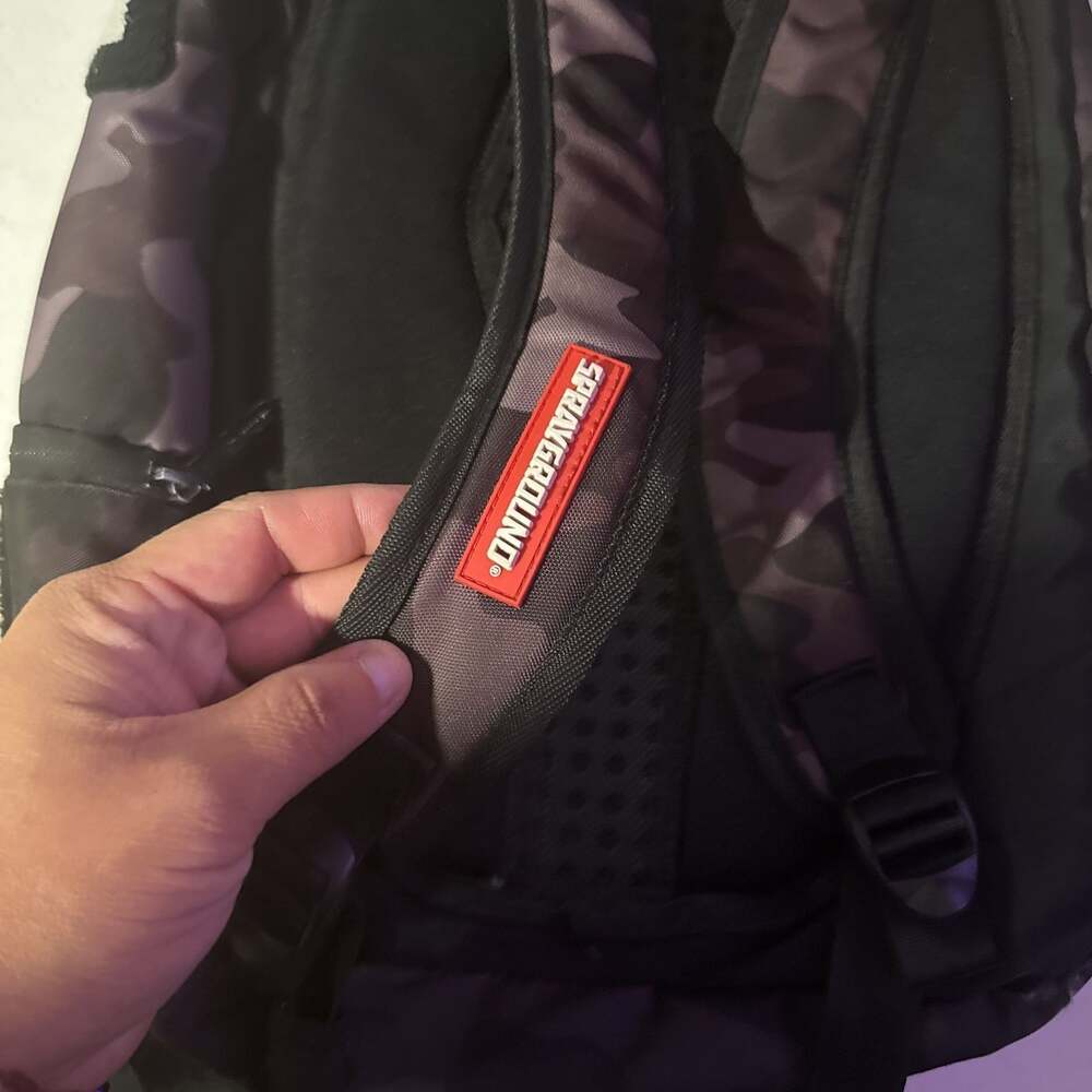 Sprayground Black Camo Shark Mouth Backpack - Picture 9 of 13